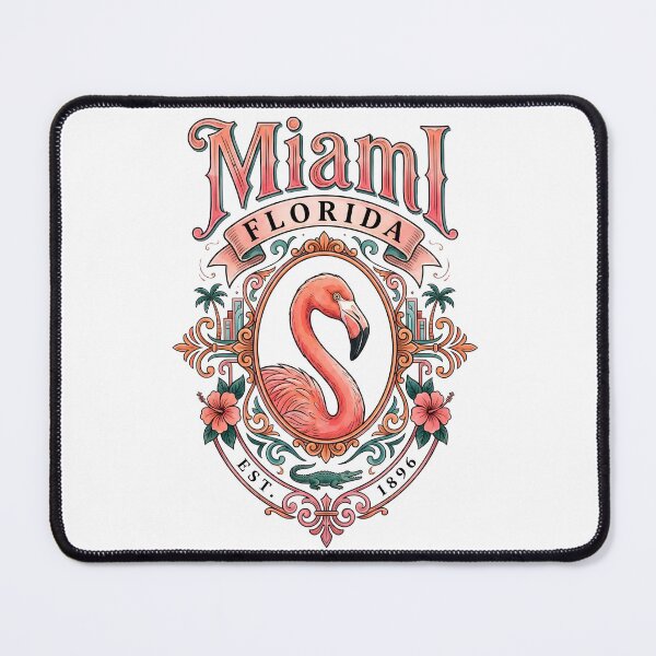 Item preview, Miami Florida Vintage Flamingo Emblem designed and sold by castillomiami.