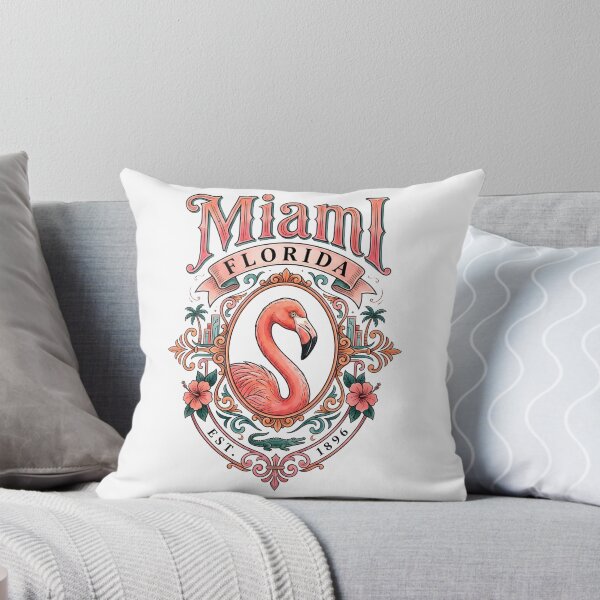 Item preview, Miami Florida Vintage Flamingo Emblem designed and sold by castillomiami.