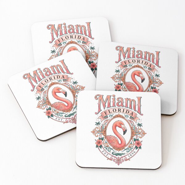 Item preview, Miami Florida Vintage Flamingo Emblem designed and sold by castillomiami.