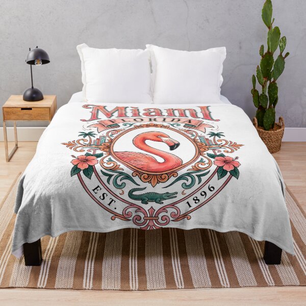 Item preview, Miami Florida Vintage Flamingo Emblem designed and sold by castillomiami.