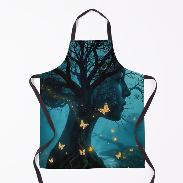 Item preview, Enchanted Moonlit Forest Double Exposure with Glowing Butterflies | Mystical Fantasy Art designed and sold by DreamyWallVibes.