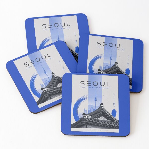 Item preview, Bukchon Hanok Village – Tradition Meets Tomorrow – Seoul Modern Minimalist Art designed and sold by bobscraze.