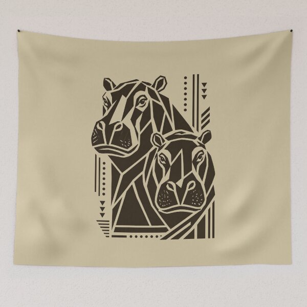 Item preview, Modern Abstract Hippo Graphic - Safari Animal designed and sold by JonelCrafts.