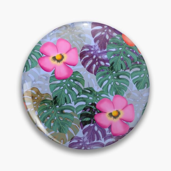 Item preview, Tropical floral pattern blue background  designed and sold by tornasolhaze.