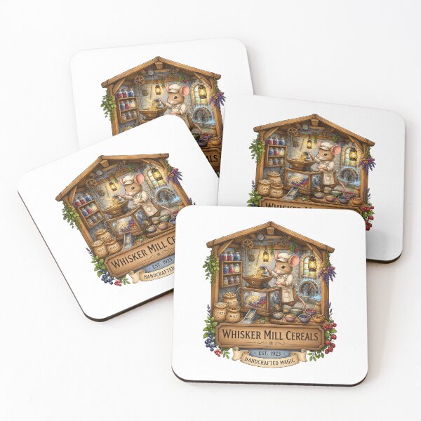 Item preview, Whisker Mill Cereals | Cottagecore Mouse Miller | Rustic Grain Mill | Cozy Breakfast Market | Woodland Bakery | Farmhouse Kitchen Decor designed and sold by MrDev.