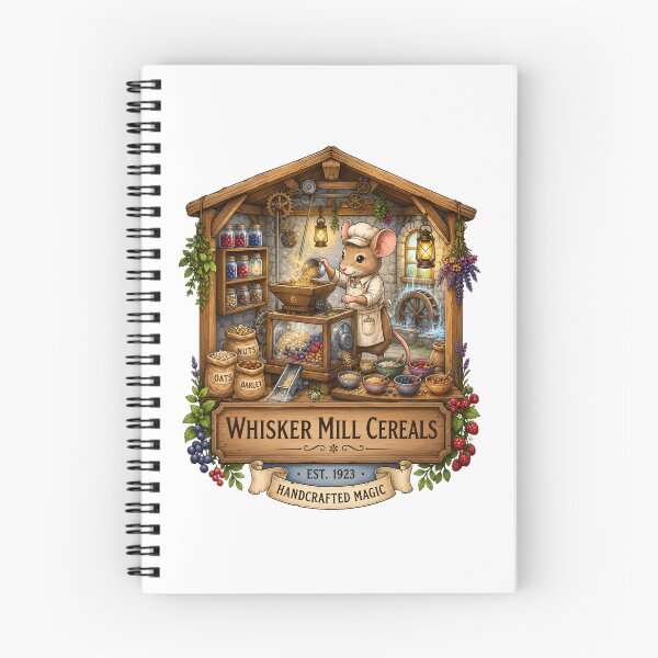 Item preview, Whisker Mill Cereals | Cottagecore Mouse Miller | Rustic Grain Mill | Cozy Breakfast Market | Woodland Bakery | Farmhouse Kitchen Decor designed and sold by MrDev.