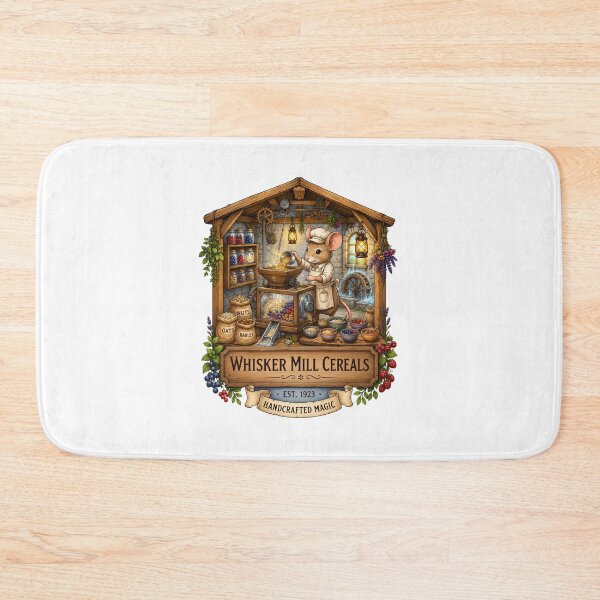 Item preview, Whisker Mill Cereals | Cottagecore Mouse Miller | Rustic Grain Mill | Cozy Breakfast Market | Woodland Bakery | Farmhouse Kitchen Decor designed and sold by MrDev.