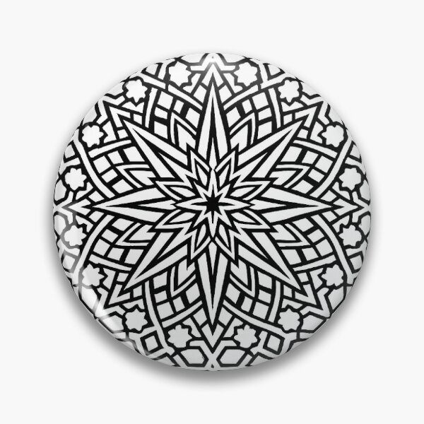 Item preview, Minimalist Ottoman Compass Rosette | Islamic Geometric Pattern | Black & White Vector designed and sold by DesertInkArt.