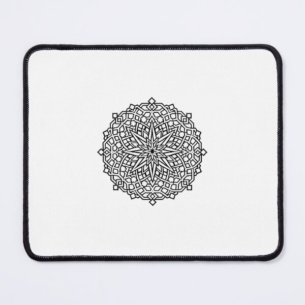 Item preview, Minimalist Ottoman Compass Rosette | Islamic Geometric Pattern | Black & White Vector designed and sold by DesertInkArt.