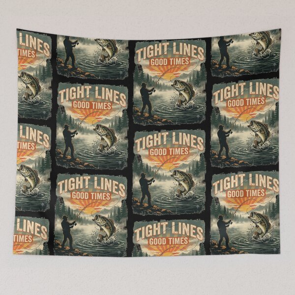 Item preview, Tight Lines Good Times Bass Fishing Angler Lake Scene Sportsfishing designed and sold by 519xdesign.