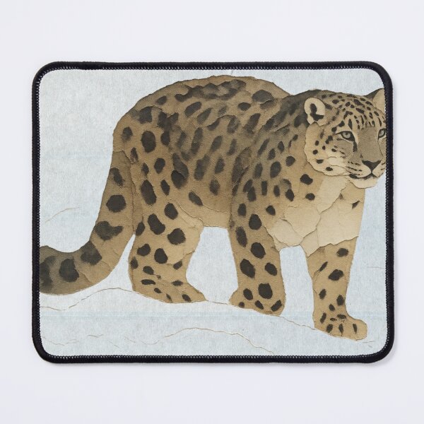 Item preview, Snow Leopard Walking on Snowy Ground Illustration designed and sold by BlueBerry45.