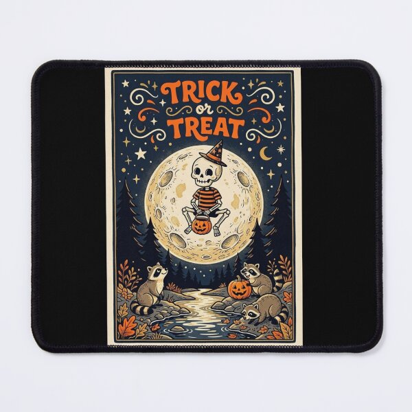 Item preview, Trick or Treat Skeleton Moon Halloween, Cute Skeleton Raccoon, Vintage Spooky Autumn designed and sold by Zizo-DR44.