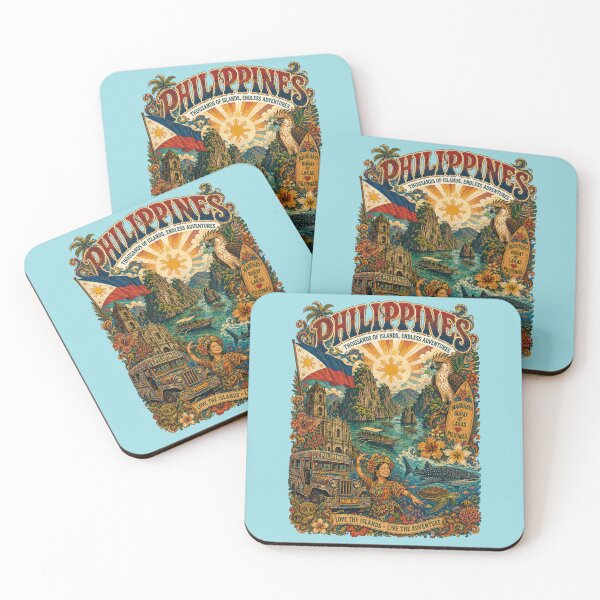 Item preview, Philippines Thousands of Islands Vintage Travel Poster designed and sold by Skyrocketz.