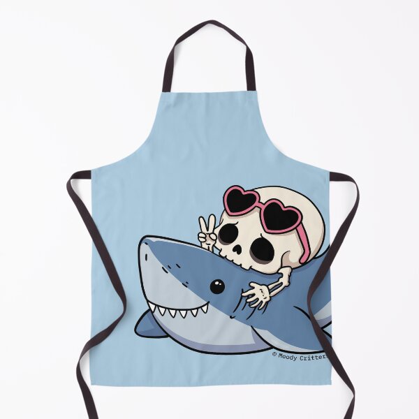 Item preview, Cute Skeleton Riding Shark With Heart Sunglasses designed and sold by Moody Critters.