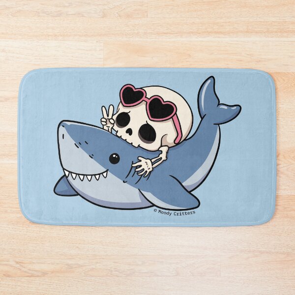 Item preview, Cute Skeleton Riding Shark With Heart Sunglasses designed and sold by Moody Critters.