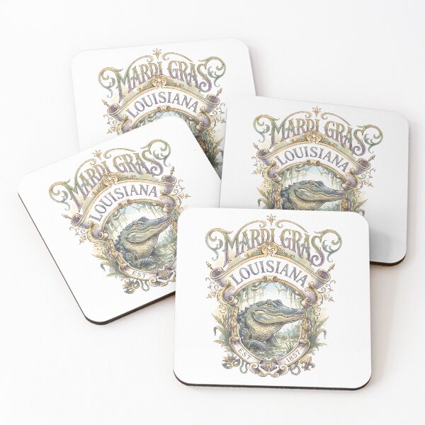 Item preview, Mardi Gras Louisiana Alligator Vintage Emblem designed and sold by castillomiami.