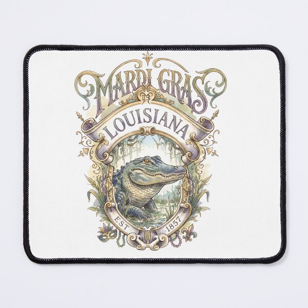Item preview, Mardi Gras Louisiana Alligator Vintage Emblem designed and sold by castillomiami.