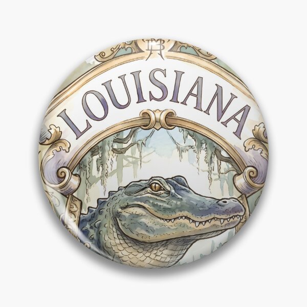 Item preview, Mardi Gras Louisiana Alligator Vintage Emblem designed and sold by castillomiami.