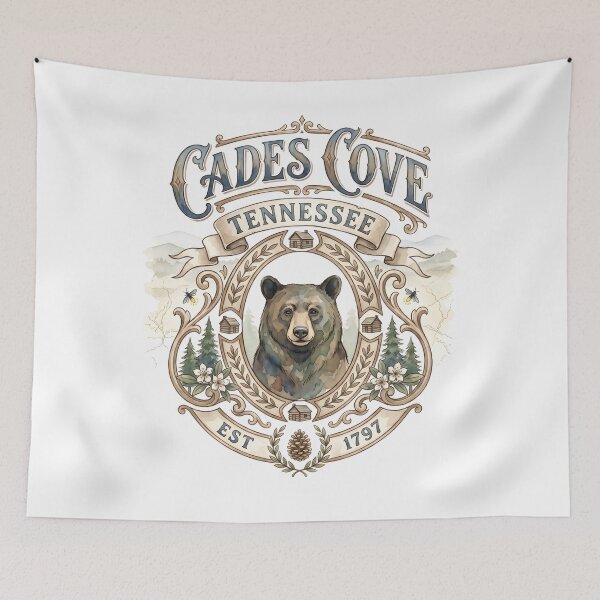 Item preview, Cades Cove Tennessee Black Bear Vintage Emblem designed and sold by castillomiami.
