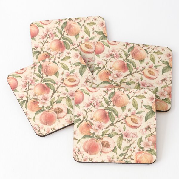 Item preview, Vintage Peach Blossoms and Fruit Botanical Pattern  designed and sold by NinaVibeStudio.