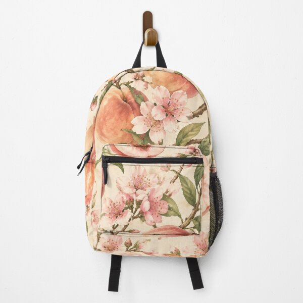 Item preview, Vintage Peach Blossoms and Fruit Botanical Pattern designed and sold by NinaVibeStudio.