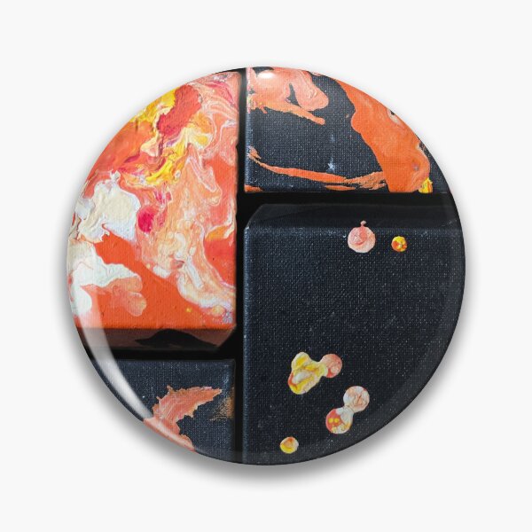 Item preview, volcano eruption acrylic pour paint triptych designed and sold by LaurenMyersArtist.