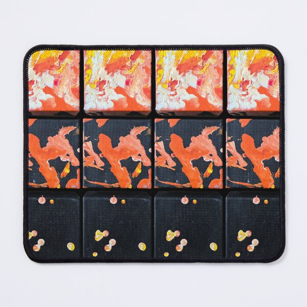 Item preview, volcano eruption acrylic pour paint triptych designed and sold by LaurenMyersArtist.