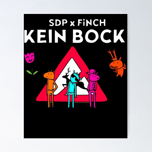 Item preview, SDP x FiNCH Kein Bock Triangular Sign Characters Poster designed and sold by MuminOkan.
