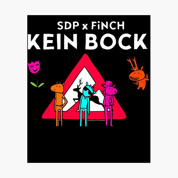 Item preview, SDP x FiNCH Kein Bock Triangular Sign Characters Poster designed and sold by MuminOkan.