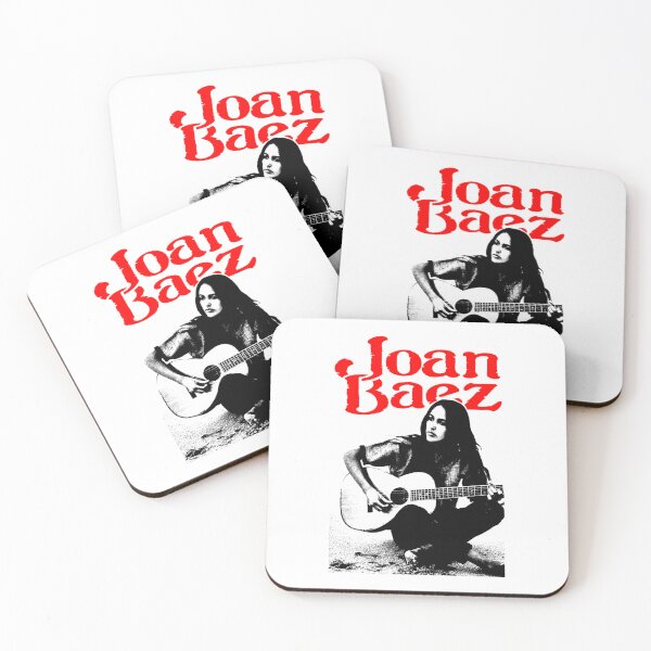 Item preview, Joan Baez Red Curved & Guitar Silhouette Poster designed and sold by Fatimawael.
