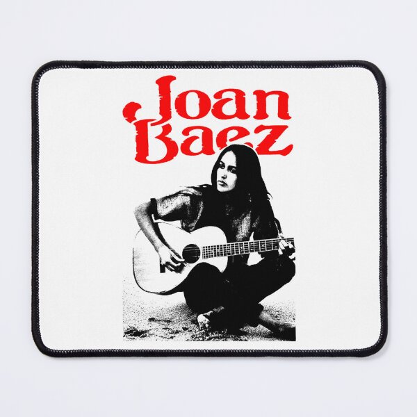 Item preview, Joan Baez Red Curved & Guitar Silhouette Poster designed and sold by Fatimawael.