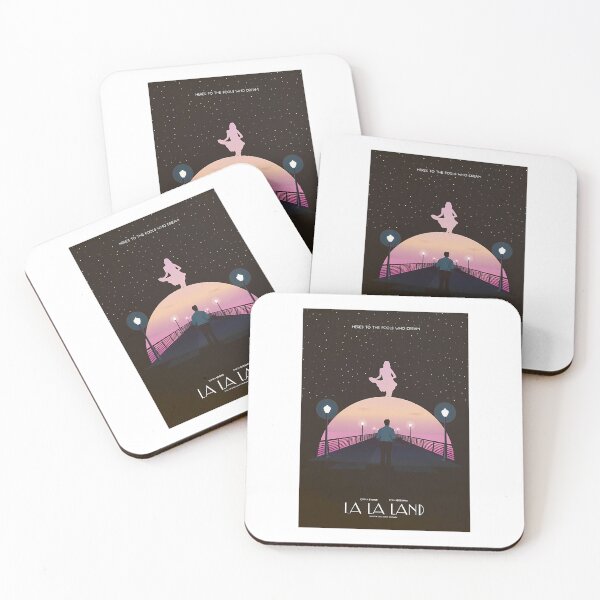 Item preview, La La Land Pier Sunset & Starlight Silhouette Poster designed and sold by Fatimawael.