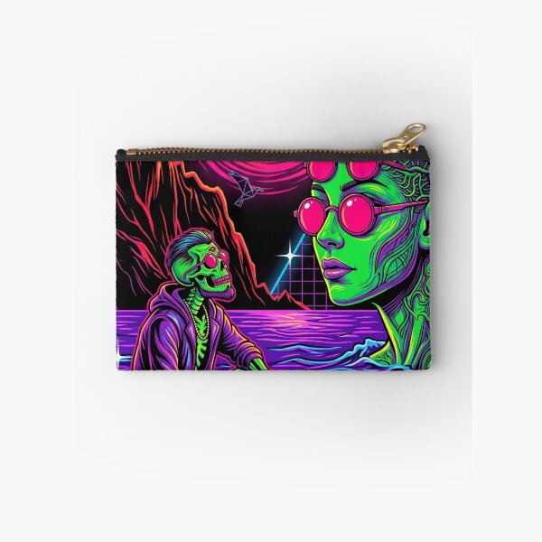 Item preview, Psychedelic Cyberpunk Skeleton Japanese Surreal Synthwave Alien Art designed and sold by RAMIX-Y2K.