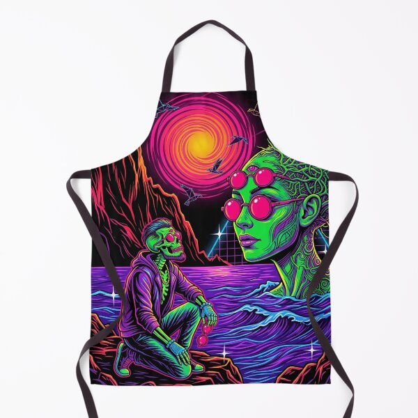 Item preview, Psychedelic Cyberpunk Skeleton Japanese Surreal Synthwave Alien Art designed and sold by RAMIX-Y2K.