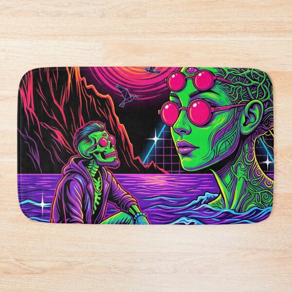 Item preview, Psychedelic Cyberpunk Skeleton Japanese Surreal Synthwave Alien Art designed and sold by RAMIX-Y2K.