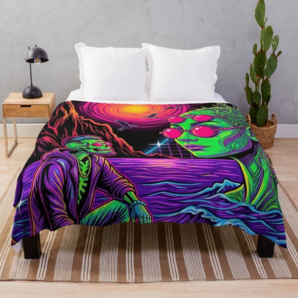 Item preview, Psychedelic Cyberpunk Skeleton Japanese Surreal Synthwave Alien Art designed and sold by RAMIX-Y2K.