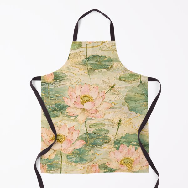 Item preview, Lotus Flowers & Dragonflies Japanese Botanical Seamless Pattern designed and sold by lavanya11.