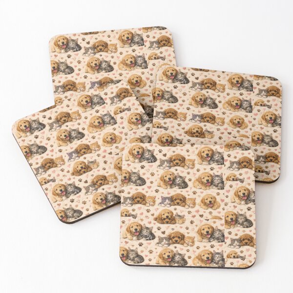 Item preview, Cute Cats & Dogs Seamless Pattern Throw Blanket designed and sold by MR4me.
