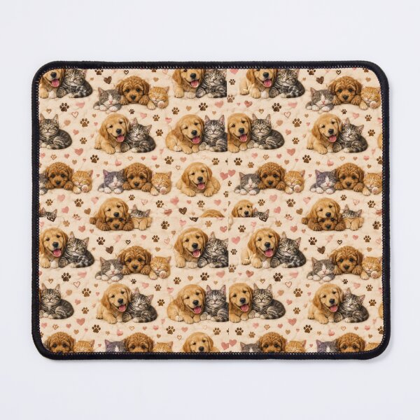 Item preview, Cute Cats & Dogs Seamless Pattern Throw Blanket designed and sold by MR4me.