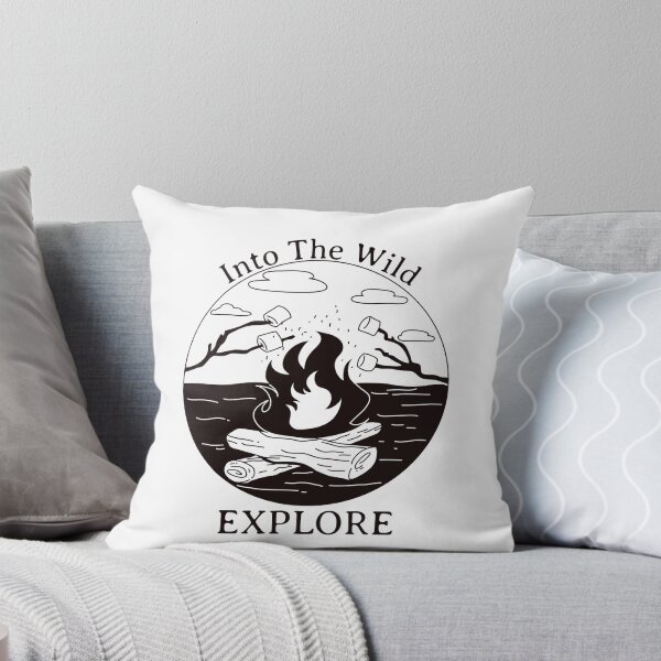 Item preview, Graphic design & quote "Into The Wild Explore" campfire, roasting marshmallows and making s'mores designed and sold by MKTreasures.