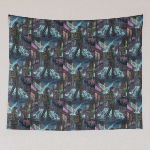 Item preview, Spectral Spirits Urban Fantasy City Night Art Print designed and sold by Artemis & Woven Collective.