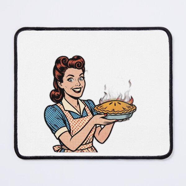 Item preview, Everything Is Fine Retro Housewife Burning Pie designed and sold by ryanguas.