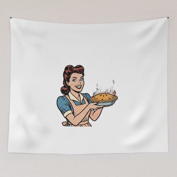Item preview, Everything Is Fine Retro Housewife Burning Pie designed and sold by ryanguas.
