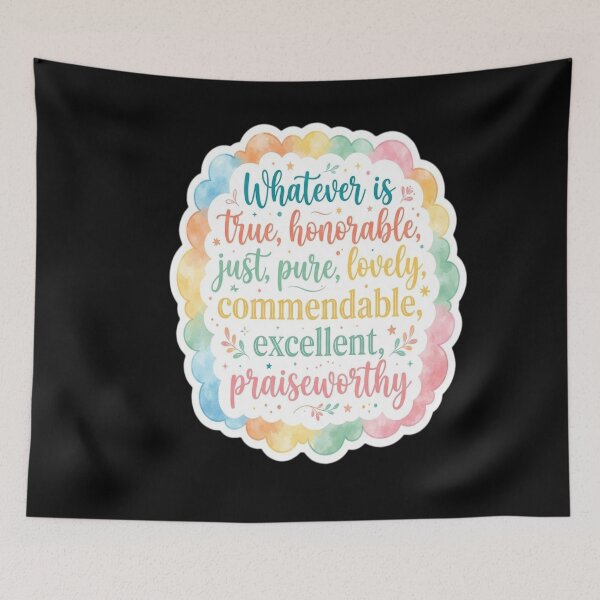 Item preview, Philippians 4:8 Bible verse quote designed and sold by sidleytetip.