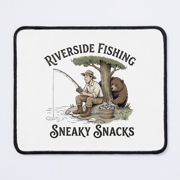 Item preview, Riverside fishing illustration designed and sold by teenlabel.