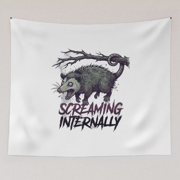 Item preview, Screaming Internally Possum Social Anxiety designed and sold by ryanguas.