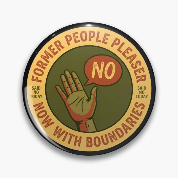 Item preview, Former People Pleaser With Boundaries Retro Badge designed and sold by DuckOddity.