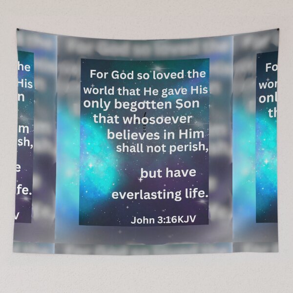 Item preview, John 3:16 Galaxy Scripture Art – Christian Bible Verse Design designed and sold by TetelestaiWeave.