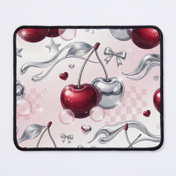 Item preview, Cherry Chrome Dream | Glossy Y2K Cherry Seamless Pattern | Metallic Aesthetic designed and sold by AP Digi Store.