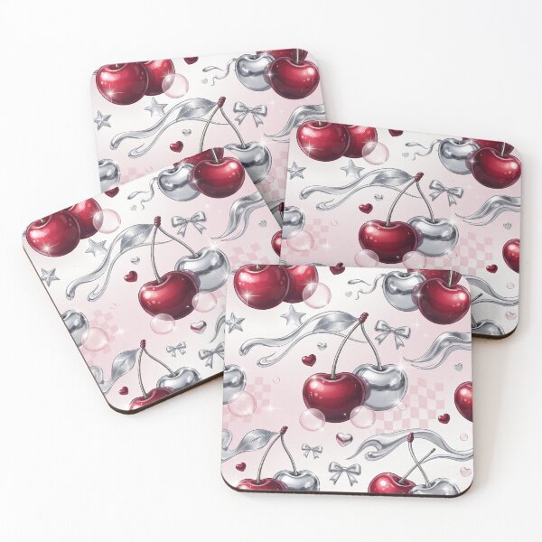 Item preview, Cherry Chrome Dream | Glossy Y2K Cherry Seamless Pattern | Metallic Aesthetic designed and sold by AP Digi Store.